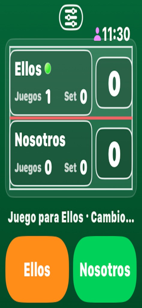Vista en reloj con marcador y botones grandes